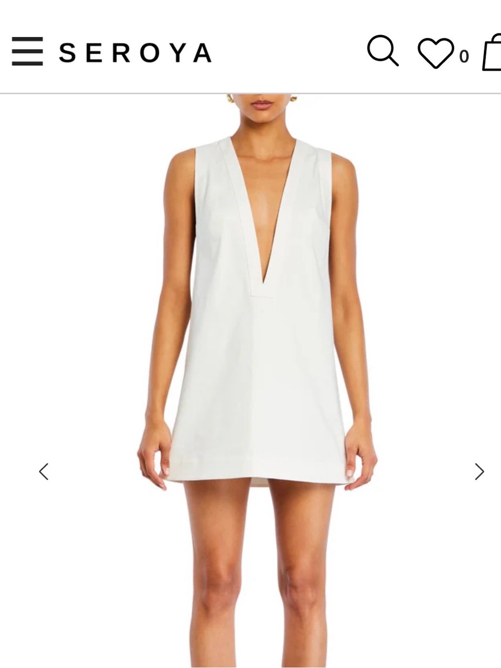 Seroya White Deep V Mini Dress